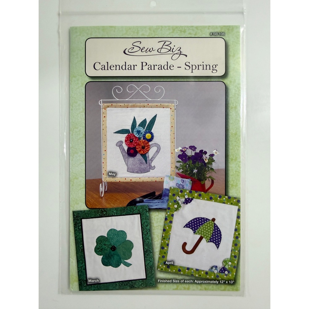 Sew Biz Calendar Parade Spring Pattern OS Multicolor Applique Mini Quilt SB 108